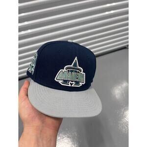 ANAHEIM ANGELS Ocean Storm 50th Patch NEW ERA 59FIFTY Fitted Hat Size 7 3/8
